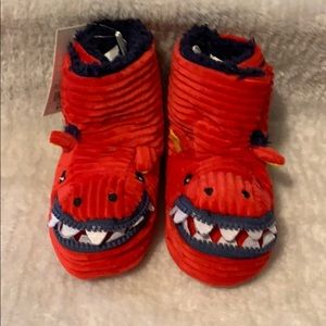 red dinosaur slippers